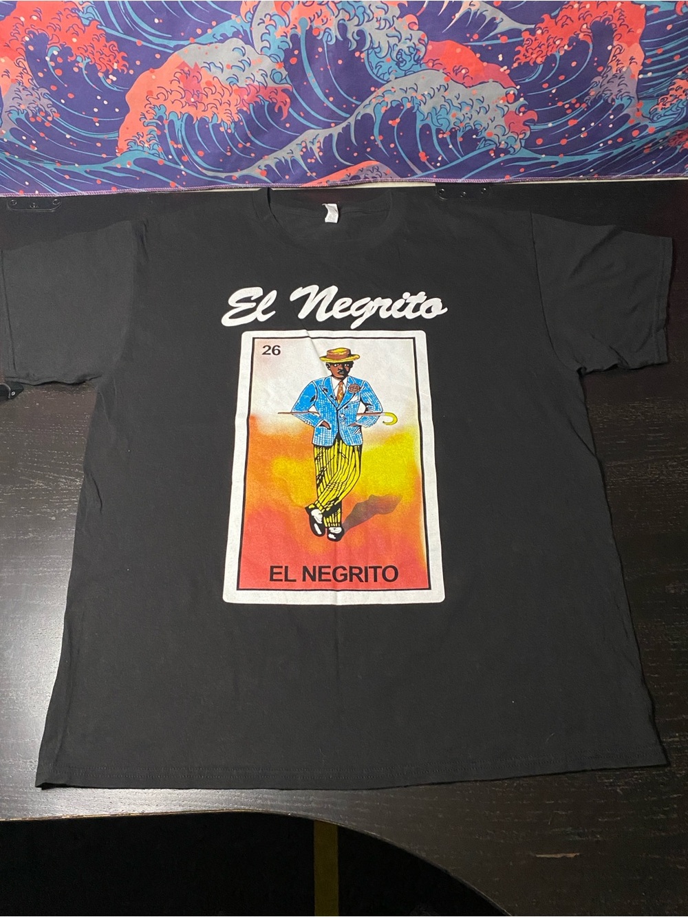 Alstyle Black T-Shirt with Colorful El Negrito Graphic